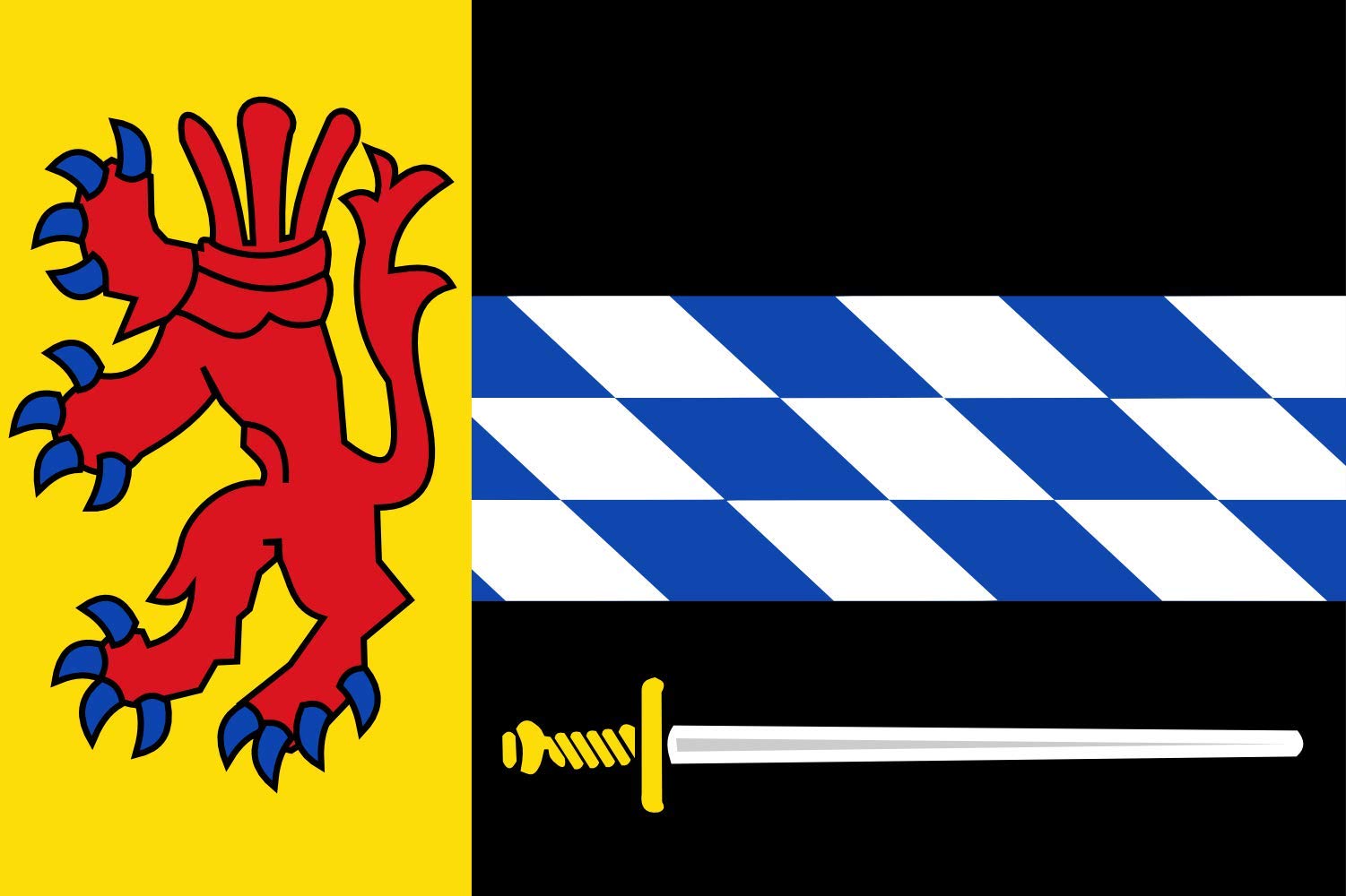 Drapeau Large Niedorp vlag 1992 ancien emblème municipal hollandais grand format