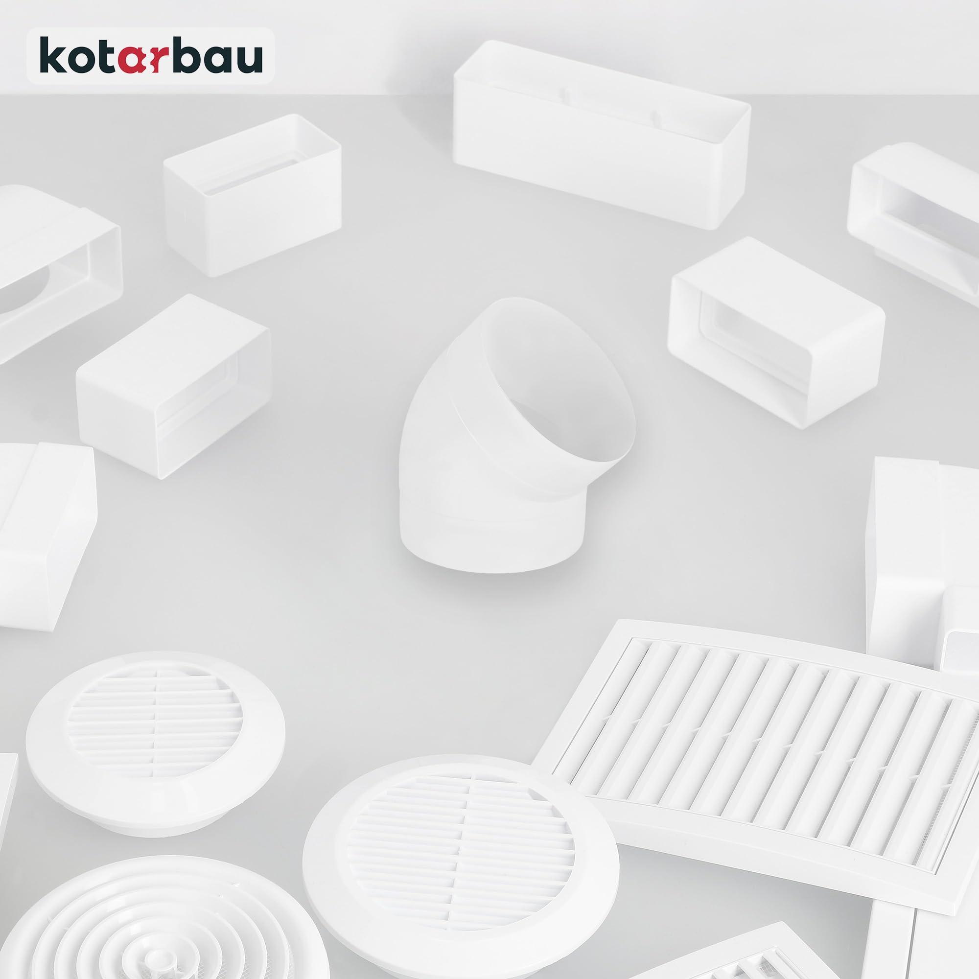 Tubo Di Ventilazione A 45&deg; &Oslash;125 Mm In Plastica Bianca - Per Sistemi Di Aereazione, Materiale ABS, Facile Montaggio