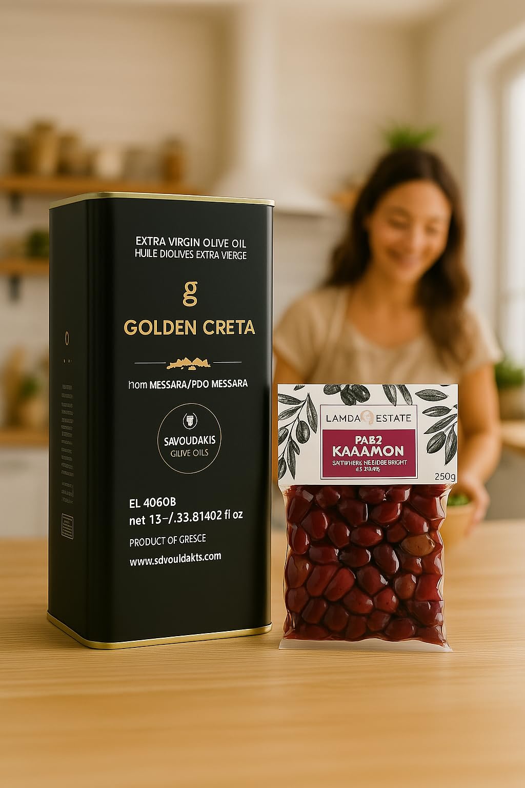 Kreta oliwa z oliwek kanister 1 litr + Kalamata Oliwki próżniowe 250 g Zestaw próbny (6)