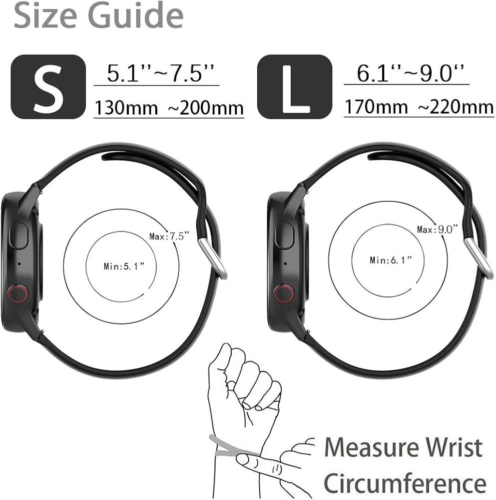 Seltureone (3 Pack) Compatible for Samsung Galaxy Watch 4/ Galaxy Watch 4 Classic 40mm 42mm 44mm 46mm Band, 20mm Solid Color Silicone Replacement Sport Watchband for Galaxy Watch Active/Active 2