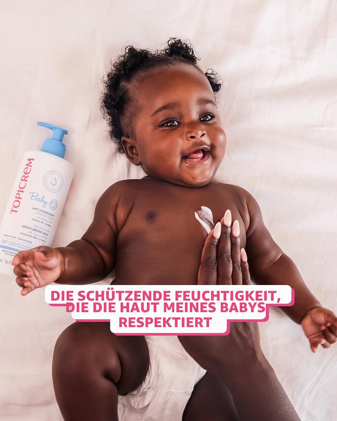 Topicrem - Baby, schützende Feuchtigkeitsmilch für Babys, Gesicht & Körper – spendet 48 Stunden Feuchtigkeit, nährt, schützt die Haut – cremige Textur, zarter Duft, empfindliche Haut – hergestellt in