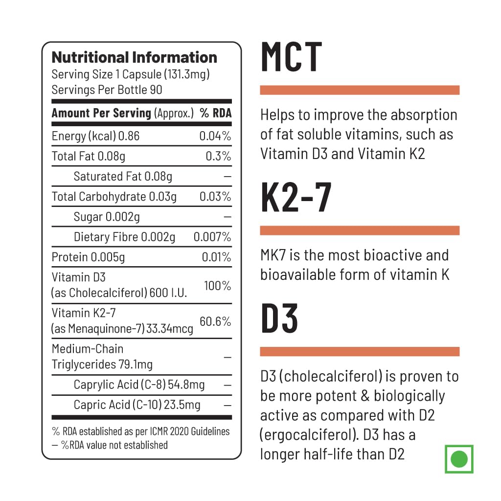 Unived D3+K2 (MK-7) | Vitamin D3 & Vitamin K2-7 (MenaquinGold) | Immunity, Heart, Muscle, & Bone Health | Plant-Based & Natural | 90 Vegan Capsules Unived D3+K2 (MK-7) | Vitamin D3 & Vitamin K2-7 (MenaquinGold) | Immunity, Heart, Muscle, & Bone Health | Plant-Based & Natural | 90 Vegan Capsules