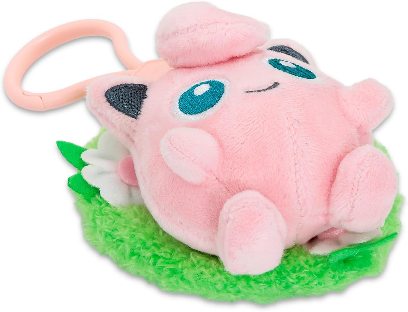 Jigglypuff Plush Keychain Set - Bag Clip Bundle with 5" Pokemon Keychain Plushie Plus Stickers, More | Pokemon Jigglypuff Plush Keychains for Backpack image 2