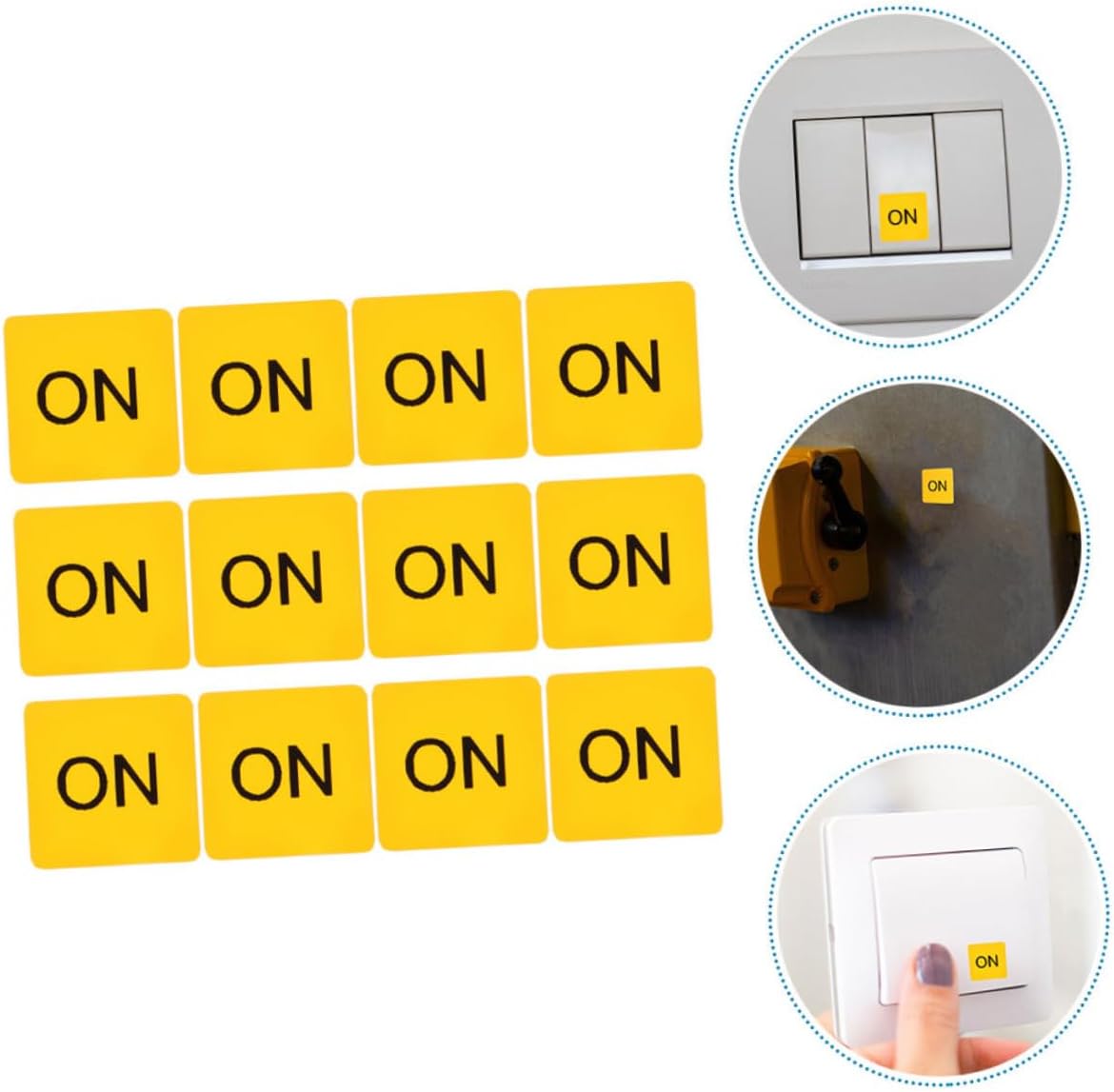 MERRYHAPY Stickers Set 12 Adhesive Device Labels Lightweight PVC for Living Room Kitchen Office Quick Installation