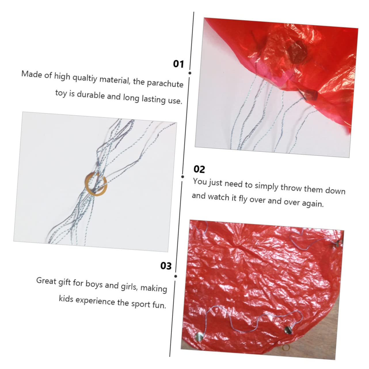 KOMBIUDA 10pcs Boys and Girls Parachute Toys Mini Parachute Soldier Toys for Children Random Color