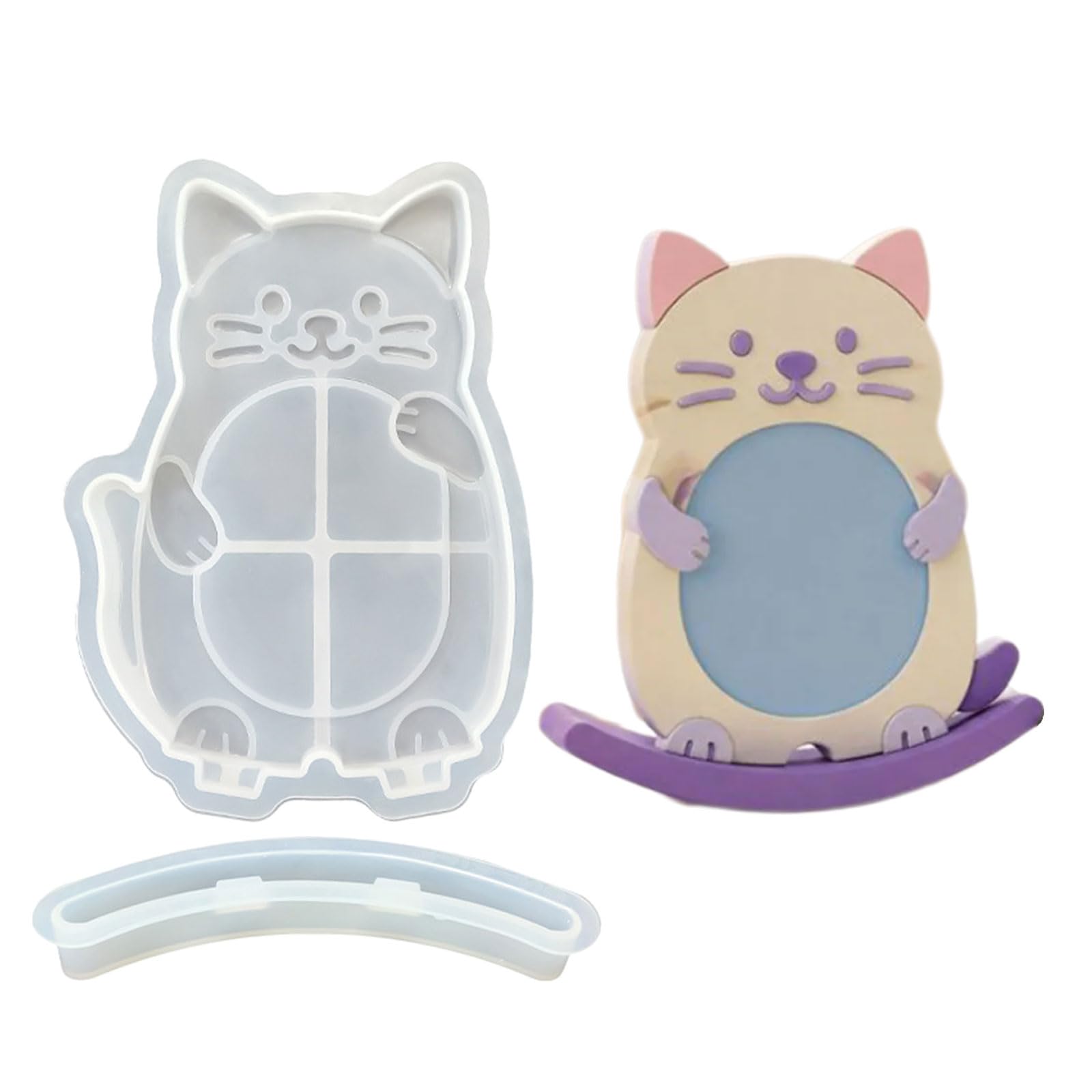 Whoasyst Silicone Molds Easy Demolding for Photo Holder Stand Making Soap Gypsum Ornament Animal Elastomer Cast