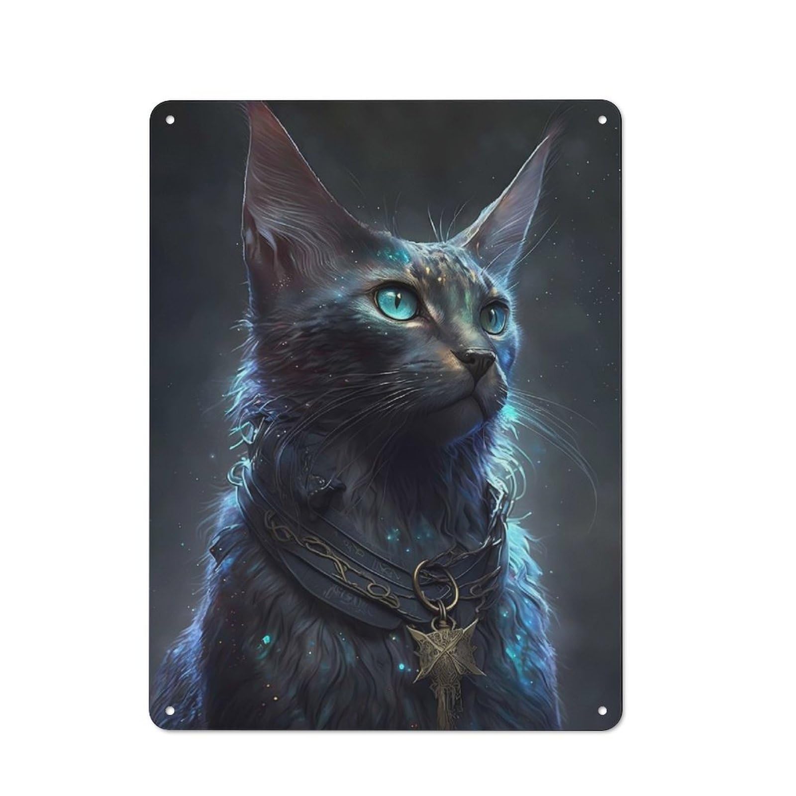 Junmoney Abyssinian Cat Metal Wall Sign 40X30cm Featuring For Home Bar Wall, For Themed Interiors In Home Bars And Entertaining Spaces