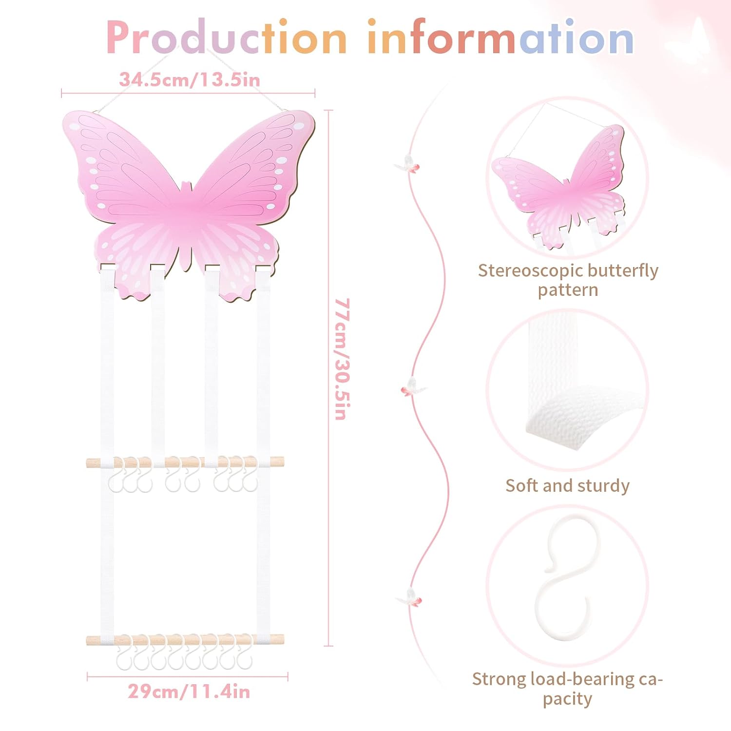 POVETIRE Headband Holder Bow Organizer for Girls Hair Bows image 3