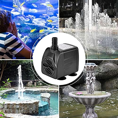 Miniatura 2 de Bomba de fuente de 264 GPH (1000 LH, 15 W), bomba de agua sumergible con elevación de 4 pies de altura, 2 boquillas para acuario, pecera, estanque