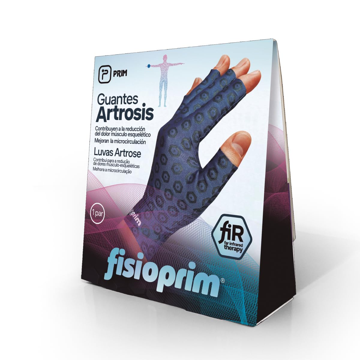 Guantes para Artrosis Fisioprim – Guantes de Compresión para Manos, Soporte para Dedos y Articulaciones, Alivio y Confort con Tejido Transpirable (X-Small)