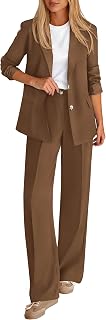 KIRUNDO Women's 2 Piece Business Casual Suit Set: Oversized Blazer Jacket & Wide Leg Dress Pants for Professional Office Outfits
