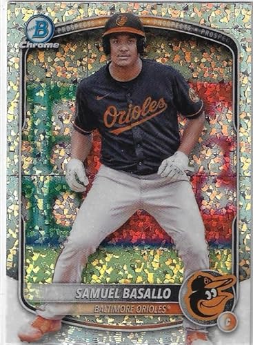 Samuel Basallo Mini Diamond Refractor Bowman Chrome Prospects Collectible Baseball Card - 2025 Bowman Chrome Baseball Card #BCP-109 (Orioles)