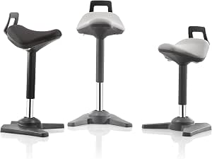 Standing Desk Balance Wobble Stool, Height Adjustable 25-35 Inches, Anti-Fatigue Ergonomic Seat with Non-Slip Flat Bottom, Black