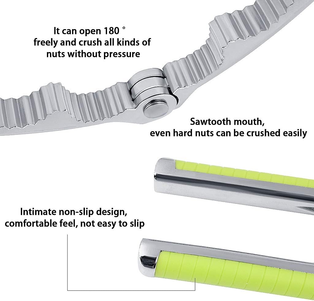 Nut Cracker Stainless Steel Nut Opener With Non-slip Handle Nut Plier for Walnut Hazelnut Almonds Pecan Nuts