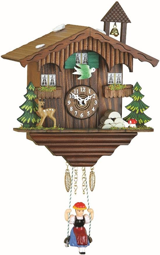 Trenkle Kuckulino Black Forest Clock Swiss House with Quartz Movement and Cuckoo Chime TU 2001 SQ
