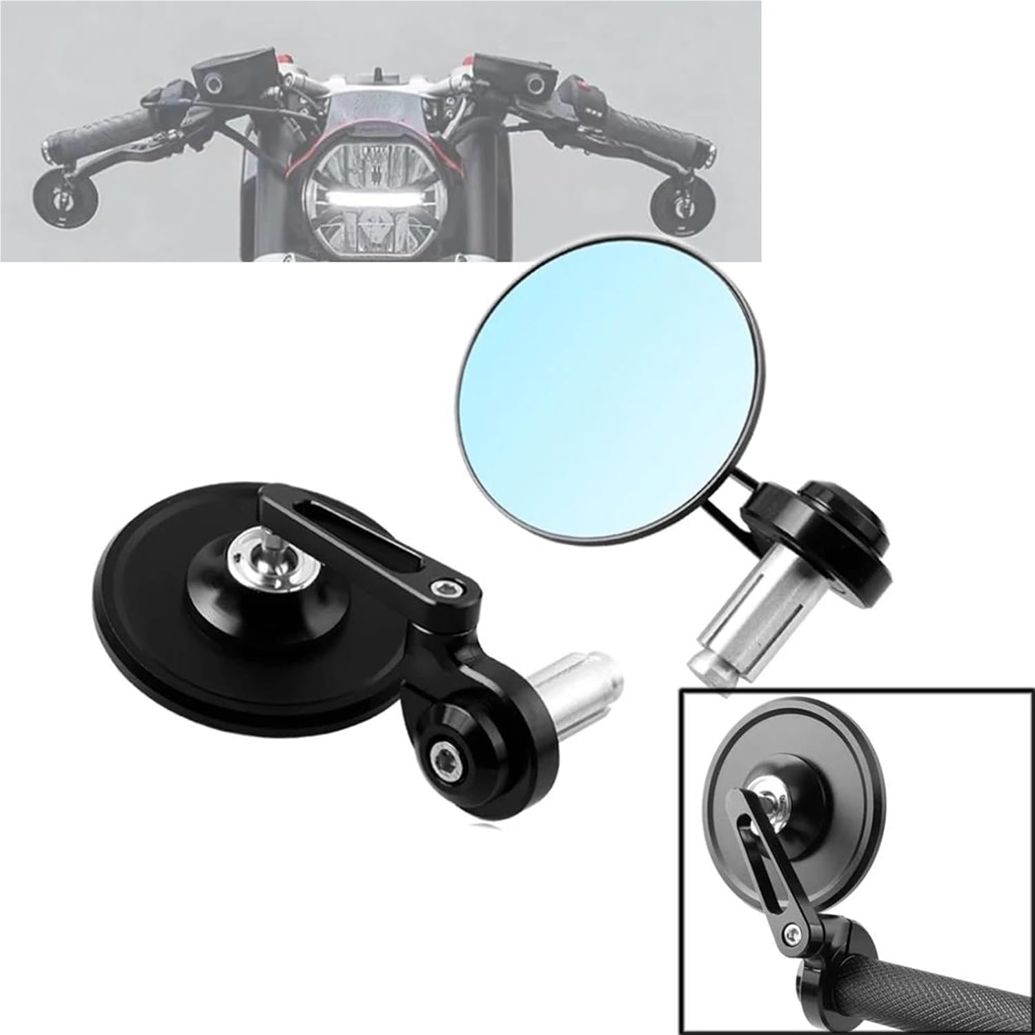 Motorcycle Rearview Mirror Angle Folding Reversing Handle Ends Side Mirrors For Harley Sportster S 1250 Nightster 975(Black)