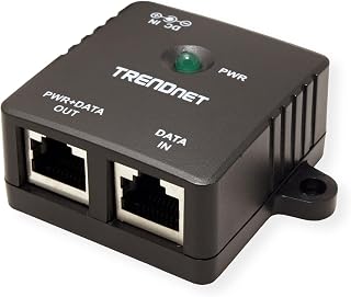 TRENDnet Gigabit Power Over Ethernet Injector, Full Duplex Gigabit Speeds, 1 x Gigabit Ethernet Port, 1 x PoE Gigabit Ethernet Port, Network Devices Up to 100M (328 ft), 15.4W, Black, TPE-113GI