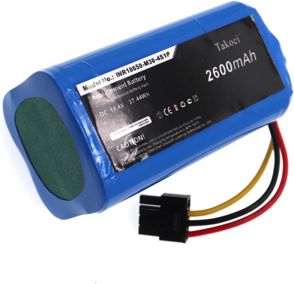 T-4S1P-B-U21 Replacement Battery Compatible with M8, M8 Pro, INR18650-M30-4S1P Vacuum Battery Li-ion 2600mAh/ 14.4V