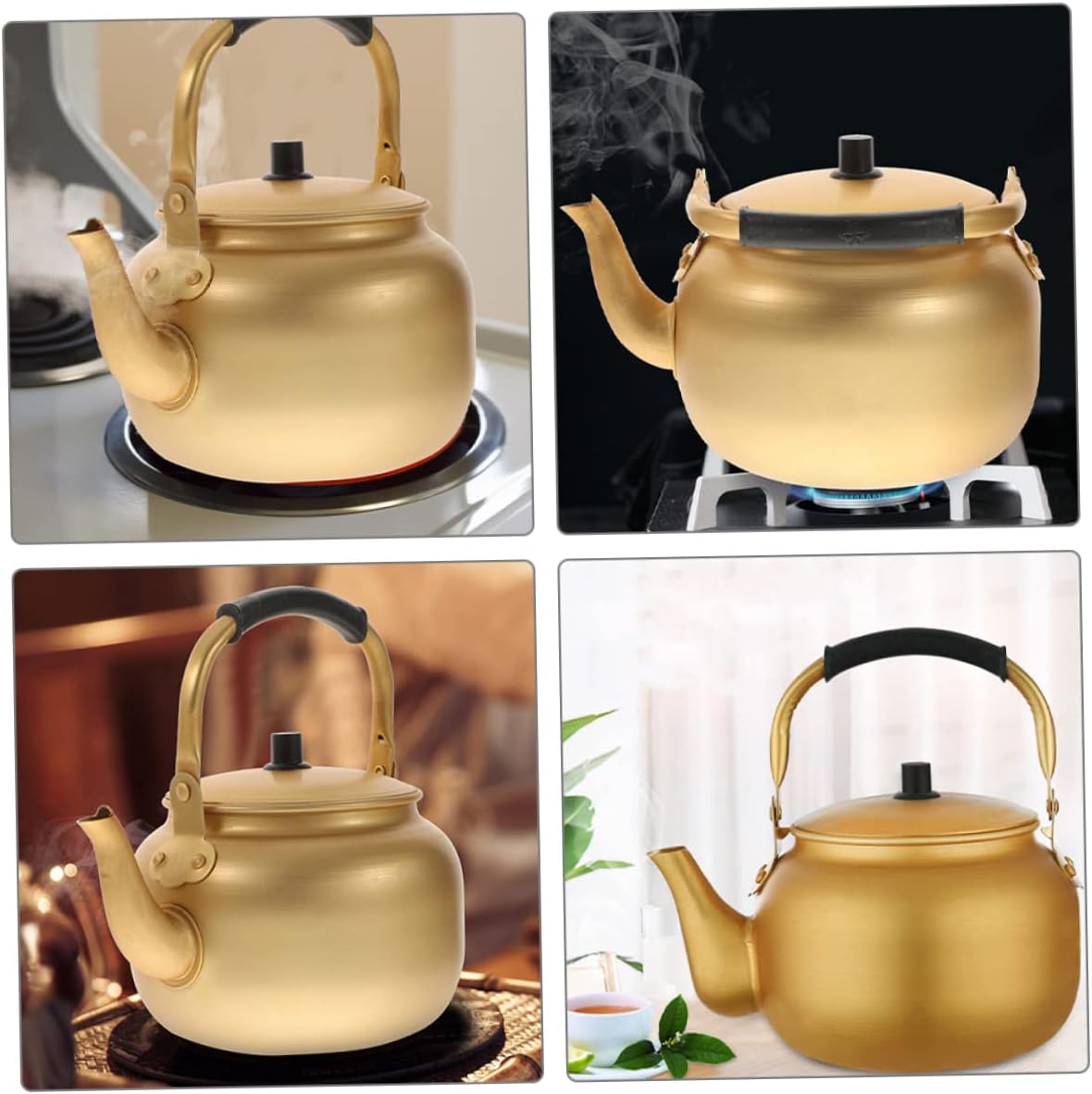 Aluminum Water Kettle 1L Korean Style Stovetop Water Boiling Pot with Anti-Scald Handle for Efficient Tea Coffee and Soup Heating