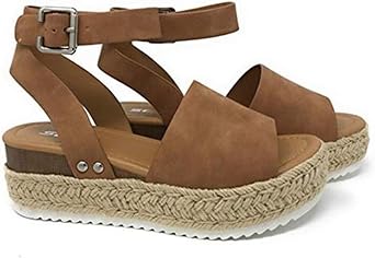 Ladmiple Wedge Sandals for Women Dressy Casual Summer Ankle Strap Open Toe High Heel Platform Slip on Espadrilles Sandal