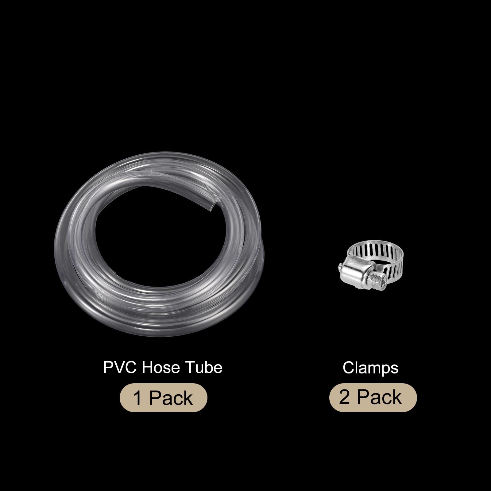 QUARKZMAN Tubo In PVC Trasparente 19mm x 25.4mm 10ft Tubo Plastico PVC Flessibile Tubo Acqua Per Uso Industriale, Acquario, Pompa, 3/4" ID 1" OD, Con 2 Pezzi Fascette