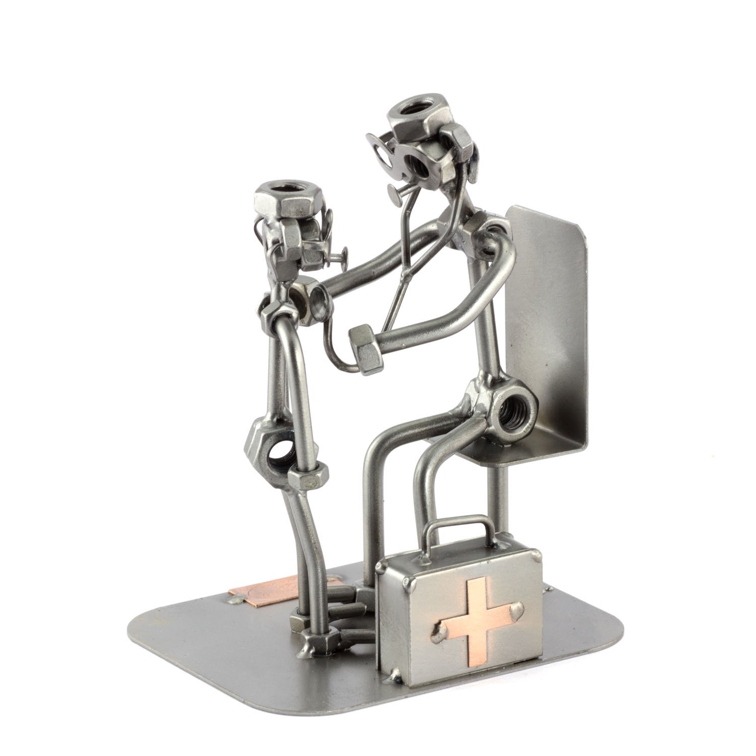 Figurine pédiatre en métal Steelman24, sculpture d'acier artisanale haut de gamme Made in Germany