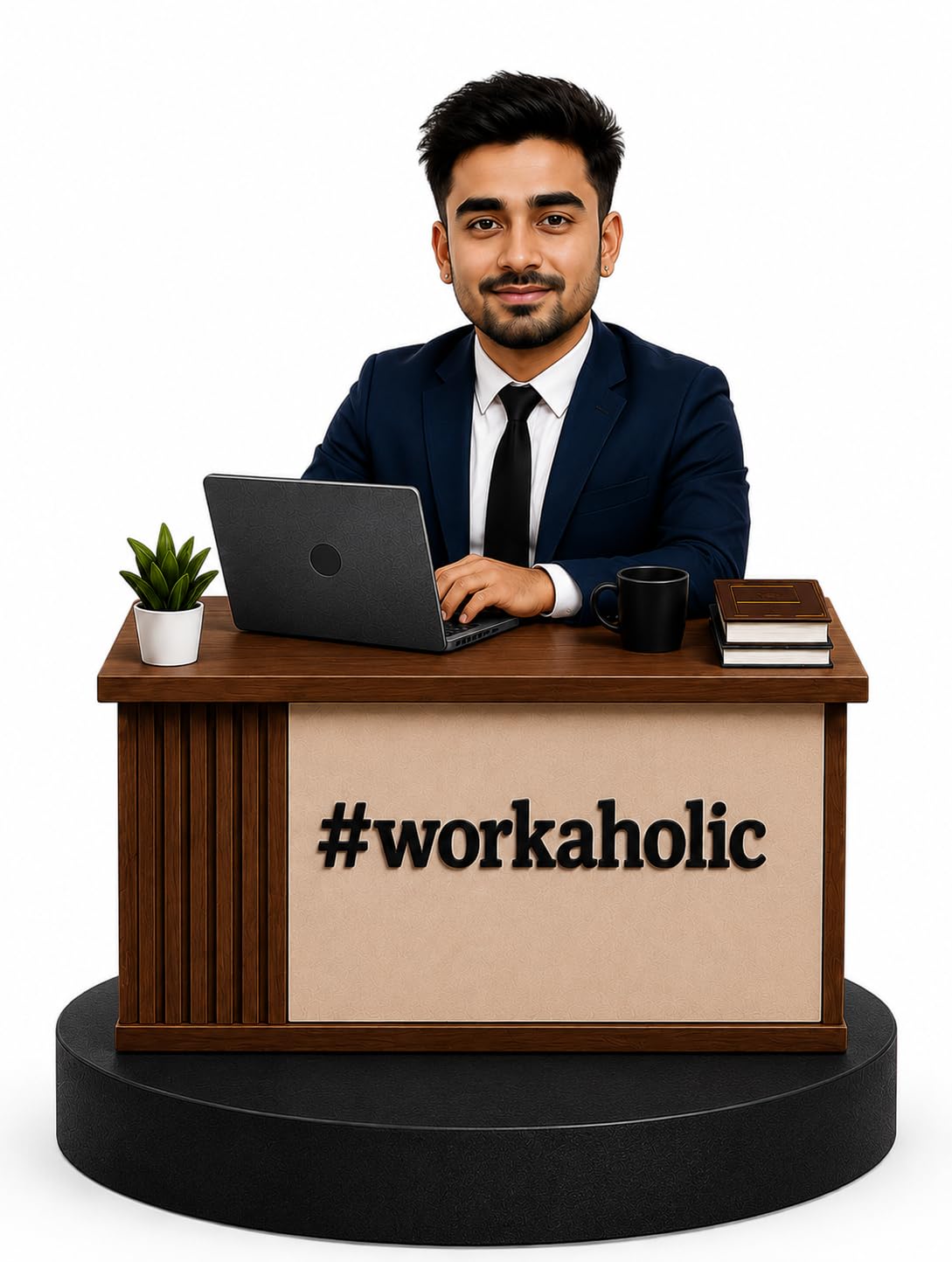 Gift for Boss Men & Women - Personalized Photo Caricature Workaholic Desk Standee | Custom Name Office Gift for Manager, Colleague, Mentor & Boss Lady | Wooden Table Decor Showpiece-image-15
