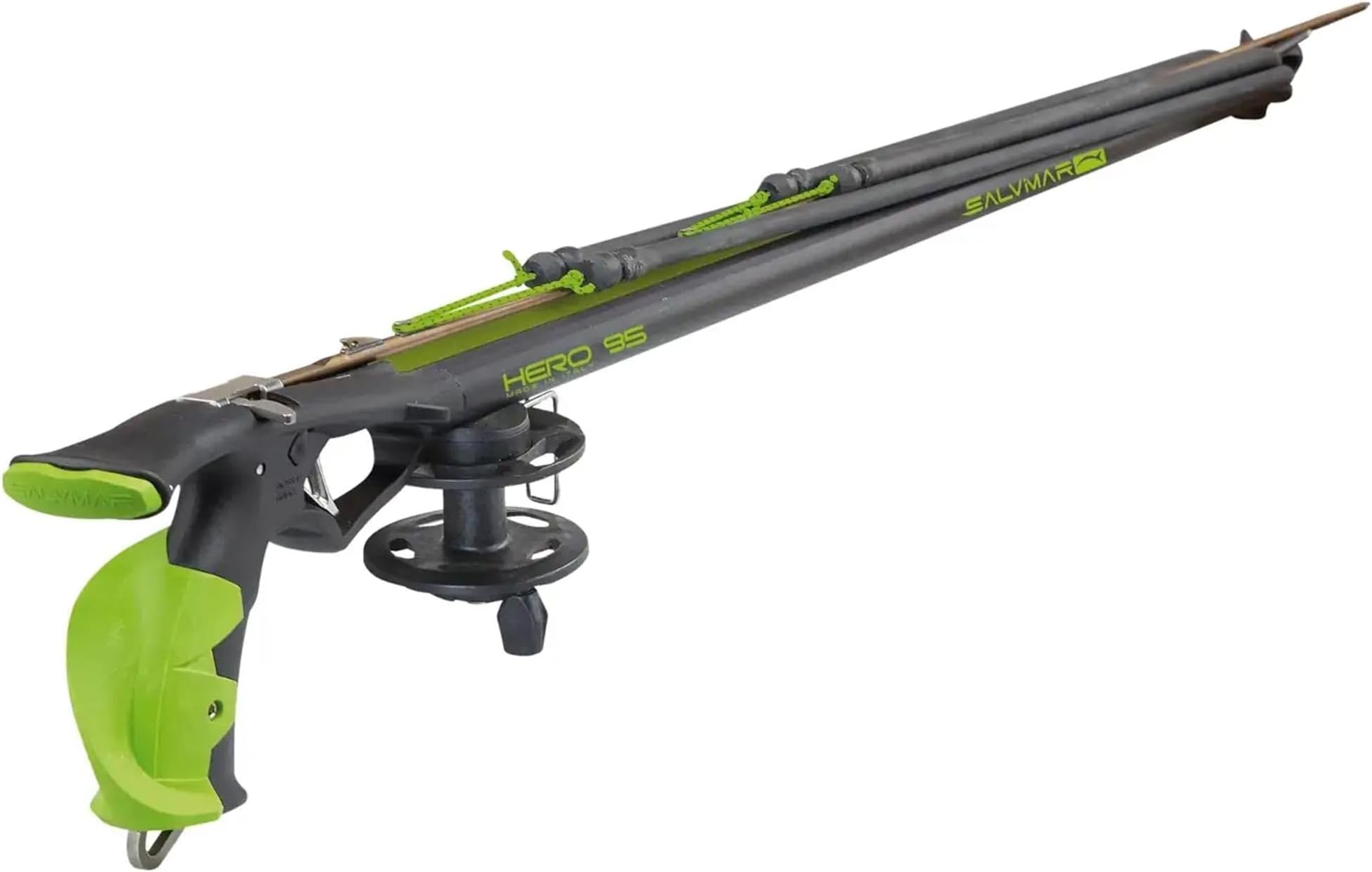 SALVIMAR Hero Speargun for Spearfishing - Underwater Hunting Spear Gun with Asymmetrical Elliptical Aluminum Barrel, Multi-Elastic Open Muzzle, Heavy Metal 350 Release