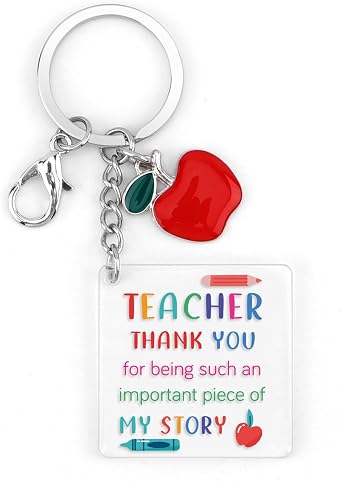 Teachers Day Gifts Thank You Teacher Appreciation Keychain Christmas Birthday Graduation Valentines Day Thanksgiving End of Year Gifts Acrylic keychain for Educators Stocking Stuffers