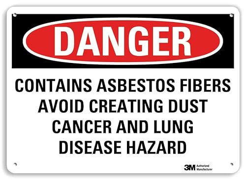 Miniatura 7 de SmartSign Cartel de "Peligro - Contiene fibras de asbesto, evita crear polvo"  Plástico de 10 x 14 pulgadas