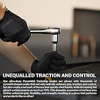 Vista 5 de Guantes industriales desechables de nitrilo negro PermaSafe HD, 6+ mil, sin látex, textura elevada, para mecánicos, médicos, alimentos, y más