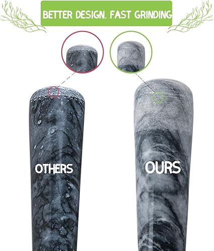 Miniatura 3 de Maja de repuesto de mármol de 5.3 pulgadas solo piedra pulida (mortero no incluido) (gris claro negro)