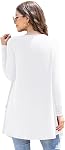 Veryoung Black Cardigan for Women Lightweight Dressy Casual Summer Cardigans Vest Drape Shrug Top with Pockets High Low Hem