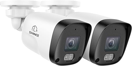 SANNCE Cámara de seguridad IP PoE Super HD 2K 3MP PoE, visión nocturna IR dual de 100 pies, IP67 resistente a la intemperie, detección de seres
