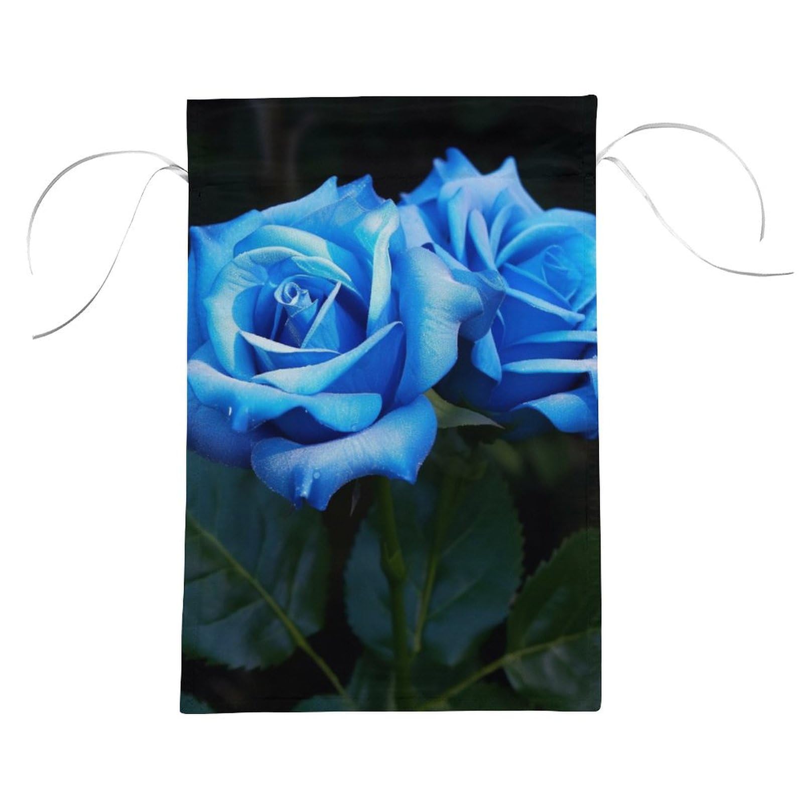 TopPacific Yorkie Willkommens-Gartenflagge 30,5x45,7 Cm – Doppelseitig Bedruckt, Aus Polyester | Mit Blauer Rose, Für Hof, Balkon Oder Terrasse