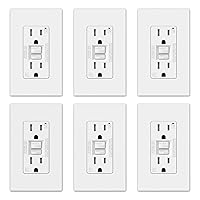 Vista 9 de ELEGRP Tomacorriente GFCI de 20 A, con autoprueba, diseño más delgado, resistente a manipulaciones TR, interruptores de falla a tierra con placa