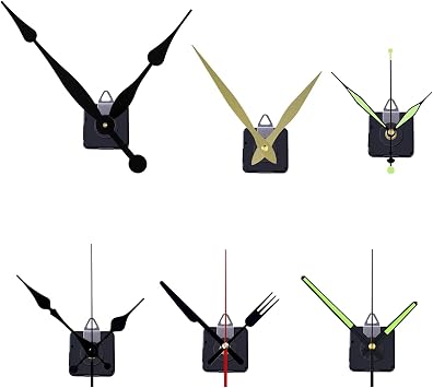 EMOON 12 PCS High Torque Clock Movement Mechanism Replacement Kit with 15 Pack Clock Hands for DIY Clock Repair Silent Clock Motor Parts, Total Shaft Length 16mm,20mm and 23mm