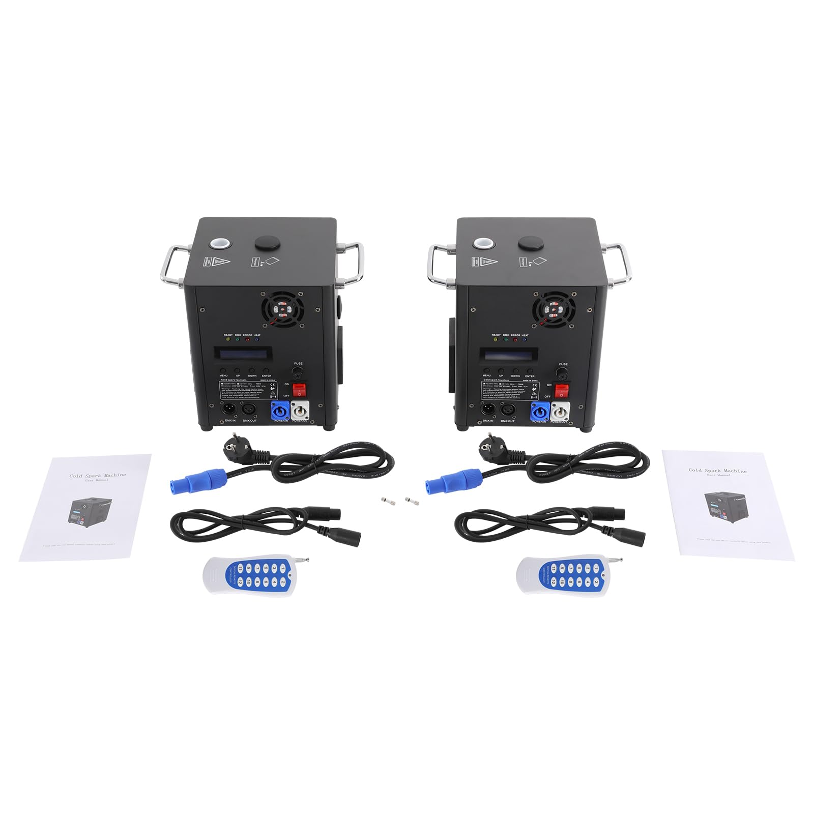 2 Stück Cold Spark Maschinen, 700W Pyrotechnikmaschinen, Elektronische Fernsteuerung Sparkler Pyrotechnik, Tragbares Funkenmaschine für Bühnen, Hochzeiten, Heiratsanträge