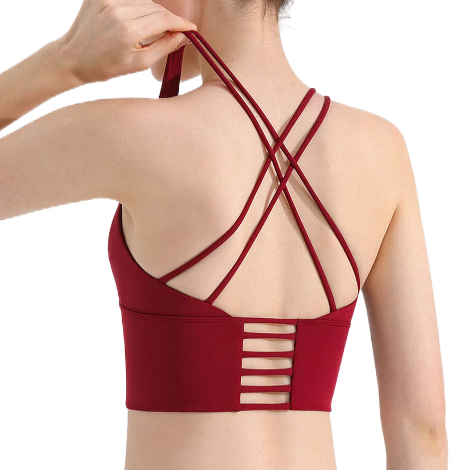 Dress CiciLongline Strappy Sports Bra, Medium Impact, Wireless, U Neck