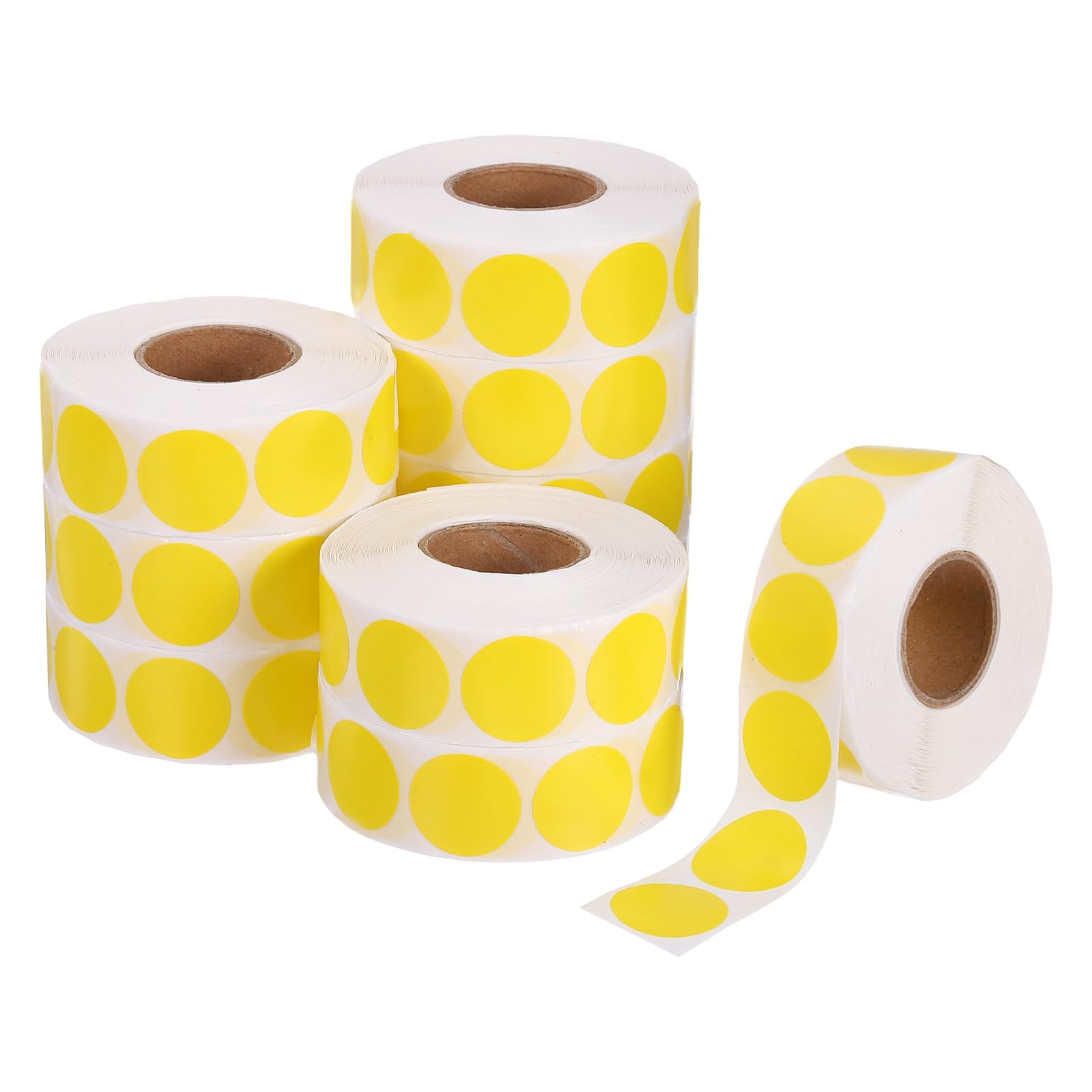 PATIKIL 10000Pezzi 10 Rotoli Adesivi A Punti Colorati 0.75" Giallo