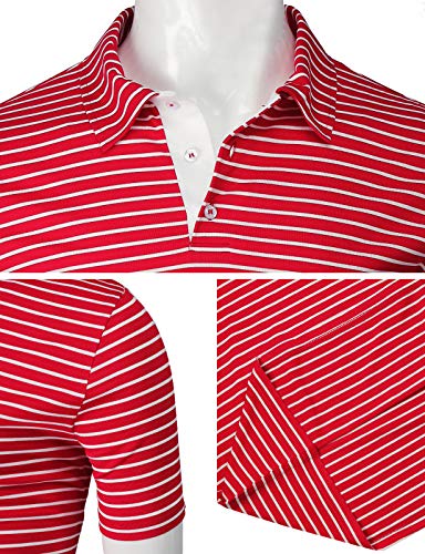 Men's Men's Slim Fit Short Sleeve Stripe Patterned Polo4