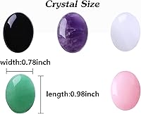 Vista 7 de LAIDANLA Juego de 5 piezas de cristal de piedra triturada de amatista y piedras curativas ovaladas de palmera, piedras preciosas naturales a granel
