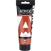AUREUO Red Ochre Acrylic Paint, 4 Fl Oz / 120ml Single Tube, Rich Pigment Art Craft Paints for Canvas, Rocks, Wood, Ceramic, Fabric - Art Supplies for Beginners, Professionals, Artists
