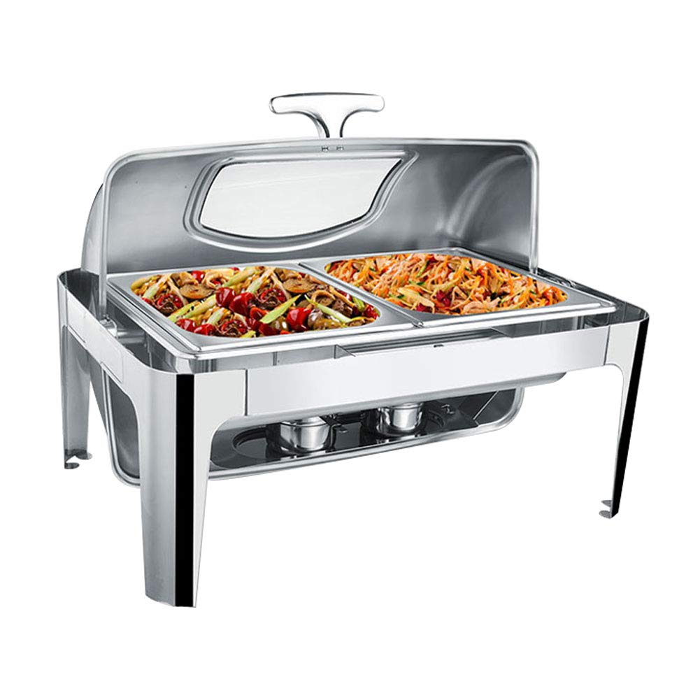 Scaldavivande, Chafing Dish rettangolari, per Buffet, Hotel, caffetteria, Riscaldamento e conservazione degli Alimenti, Risparmio energetico, Facile da Pulire, Grande capacità, B-9l (B)