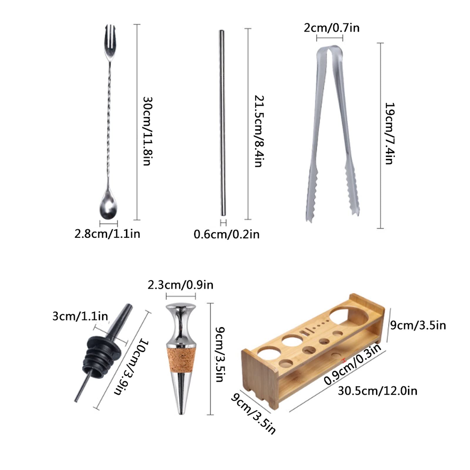 Shaker Cocktail Kit de mélangeur de boisson kit de barman avec support,barre bar Shaker cocktail Ensemble pour le meilleur kit de barman pour les débutants Ensembles d'accessoires de Bar (Color : B)