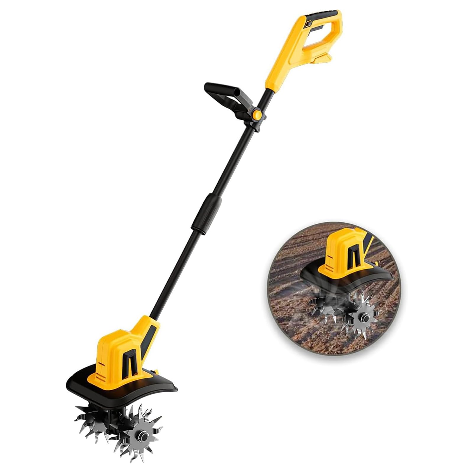 Motozappa da Giardino Senza Fili, per Batteria Max 20 V, Potente Coltivatore Elettrico per Prato, Larghezza di Lavoro 22 cm, Profondità di Lavorazione 16 cm, Rimozione delle Erbacce, per Giardino