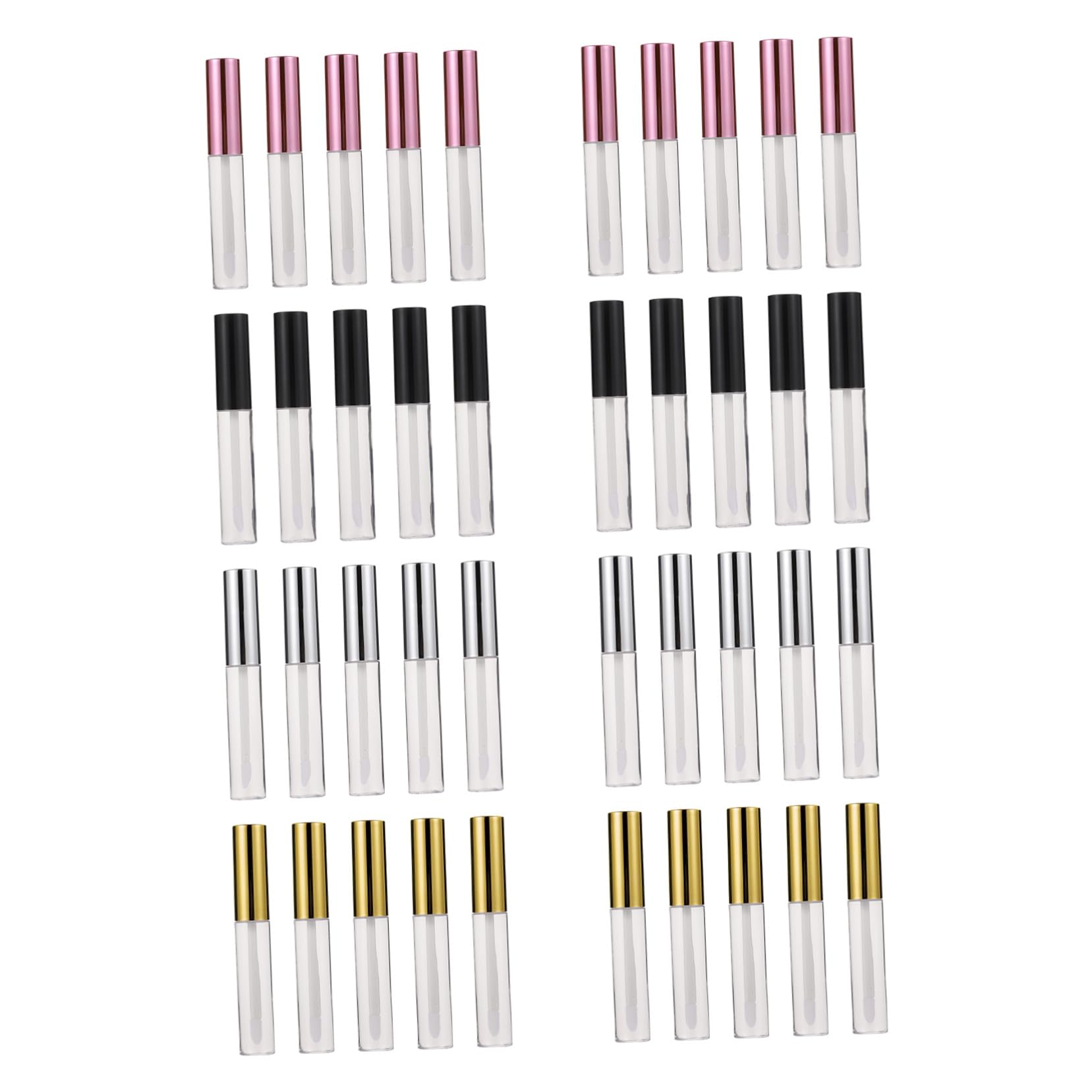 40 Stück Durchsichtige Lipgloss Tuben mit 10ml Fassungsvermögen und Integriertem Pinselkopf aus Abs für Reise und Wiederverwendung