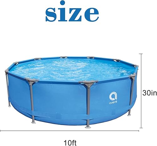 Miniatura 6 de DIMAR GARDEN Piscina sobre el suelo de 10 pies x 30 pulgadas, piscina redonda con marco de acero al aire libre, piscina fácil de instalar