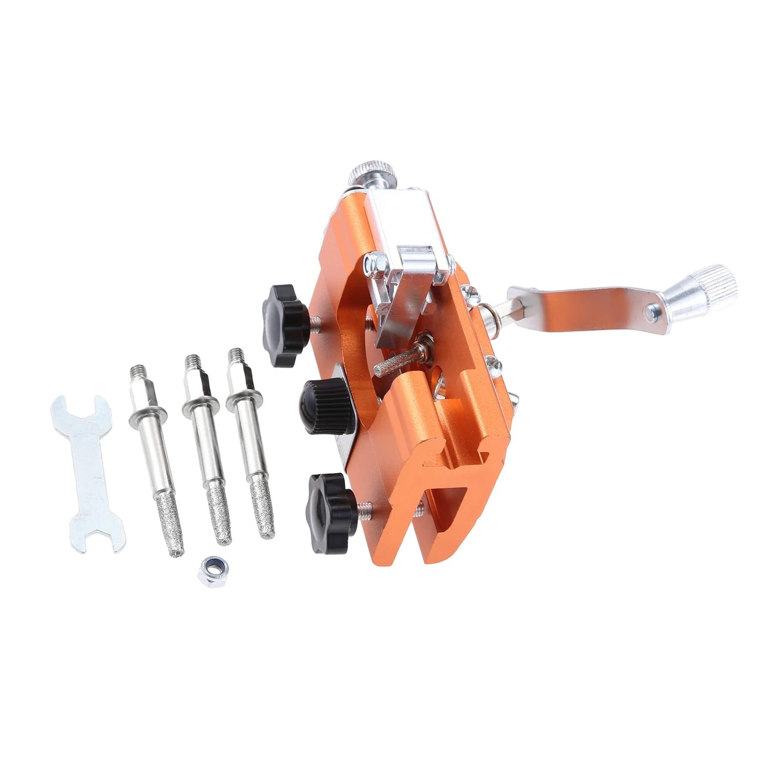 1 set affilacoltelli per motoseghe lama rapida lavorazione del legno affilatura testa di pietra utensile a manovella portatile