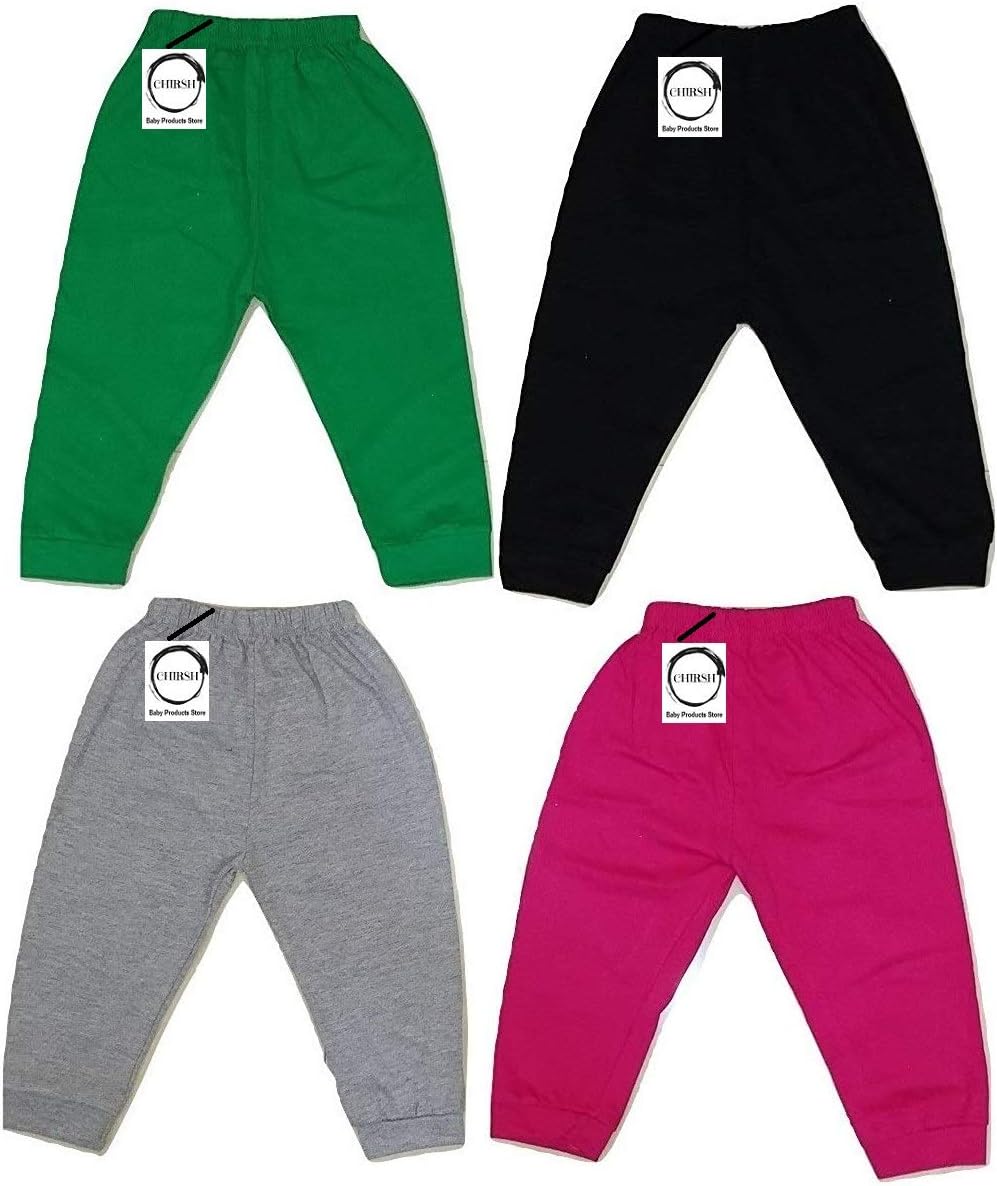 Chirsh® Baby Kid's Cotton Pajama Pant with Rib (1-2 Years, Pack of 4)